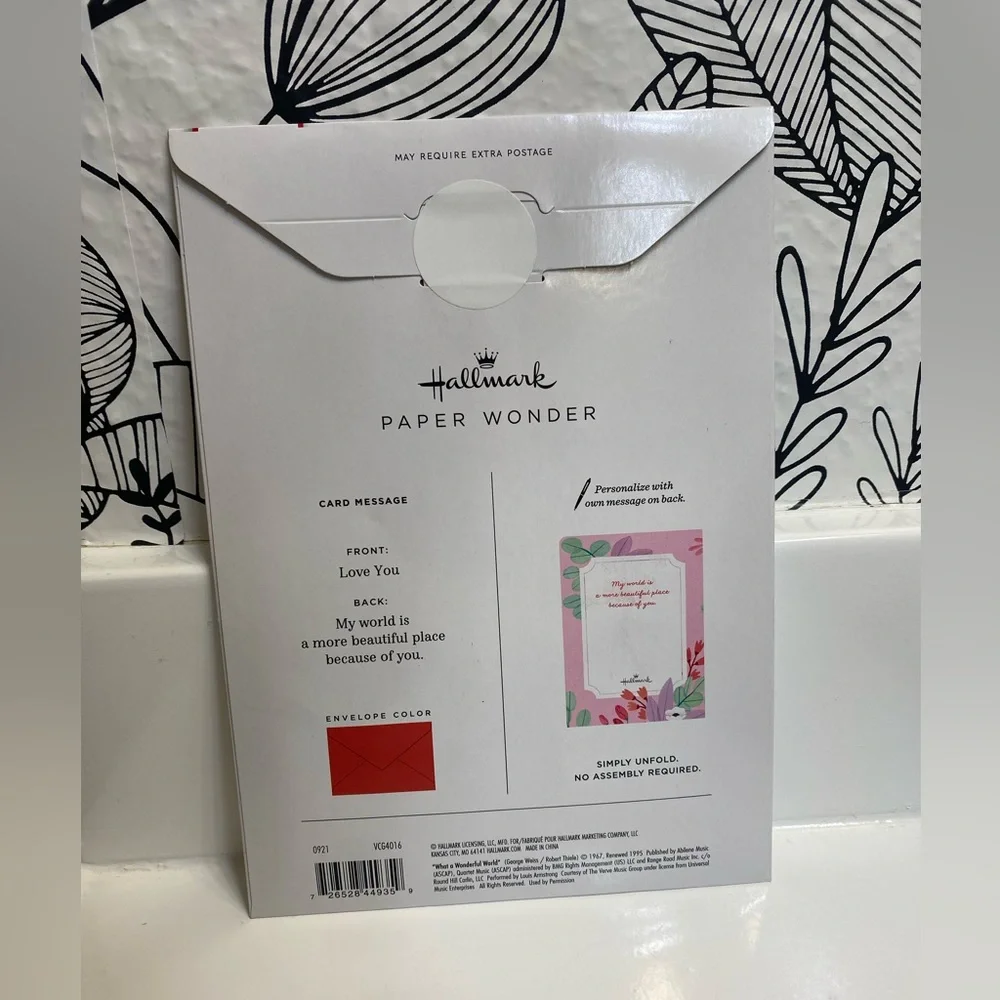 Hallmark Musical Pop Up card